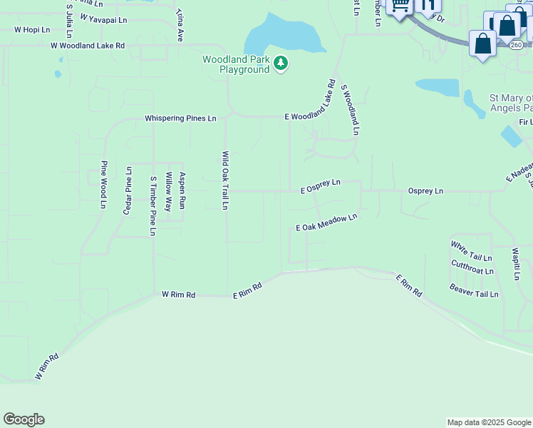 map of restaurants, bars, coffee shops, grocery stores, and more near 2215 South Pinemeadow Lane in Pinetop-Lakeside