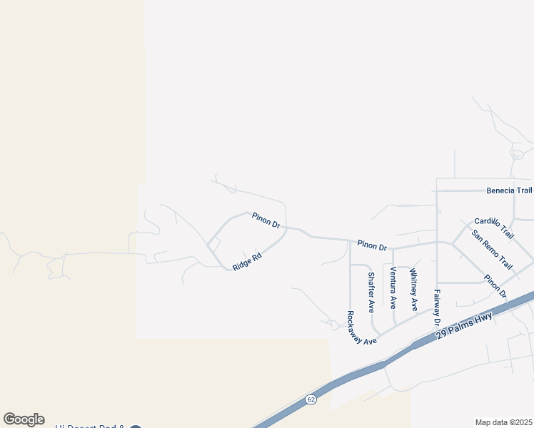 map of restaurants, bars, coffee shops, grocery stores, and more near 54014 Pinon Drive in Yucca Valley