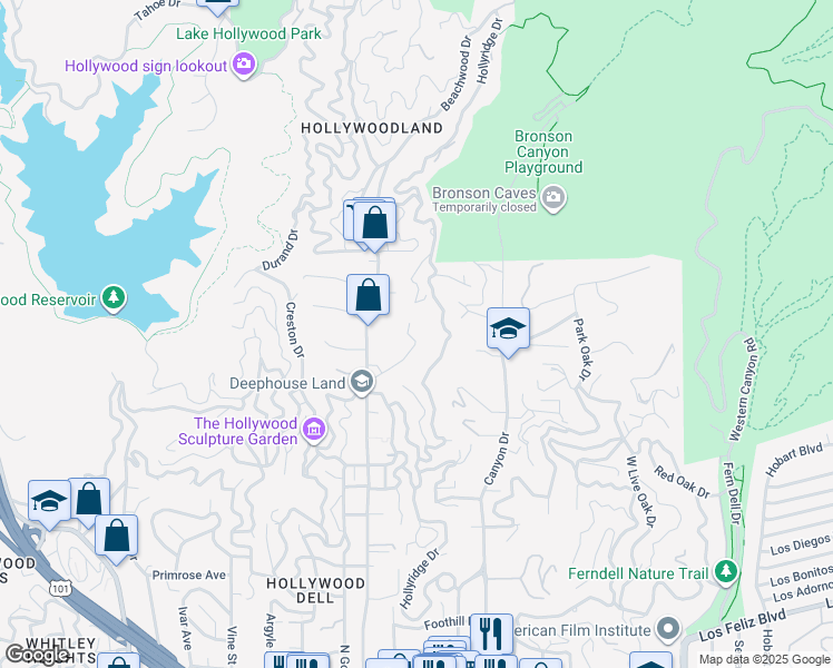 map of restaurants, bars, coffee shops, grocery stores, and more near 2609 Glen Green Street in Los Angeles