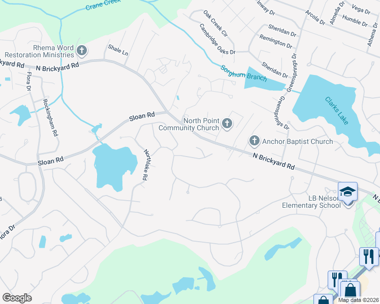map of restaurants, bars, coffee shops, grocery stores, and more near 105 Camberley Court in Columbia