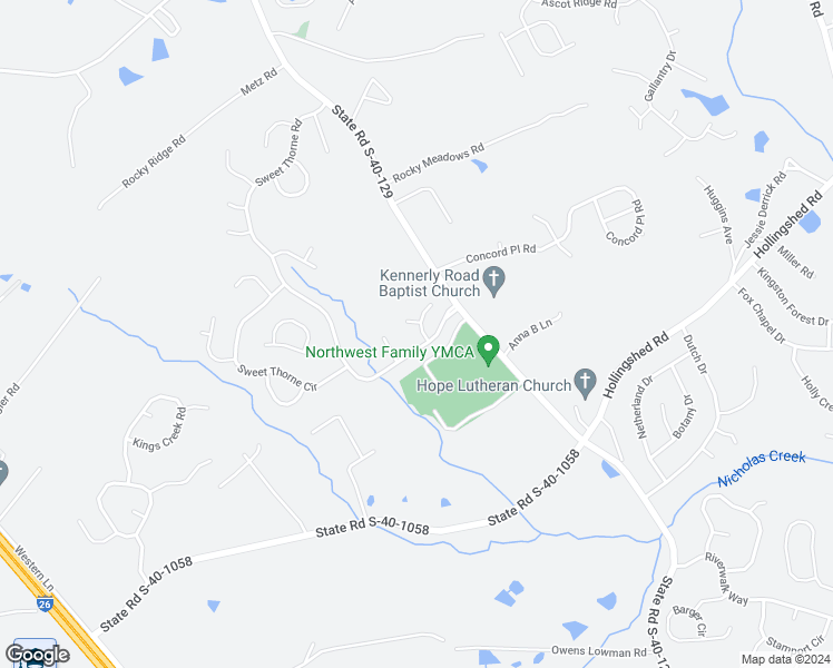map of restaurants, bars, coffee shops, grocery stores, and more near 1003 Sweet Thorne Court in Irmo