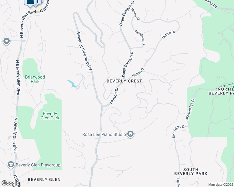 map of restaurants, bars, coffee shops, grocery stores, and more near 2554 Hutton Drive in Beverly Hills