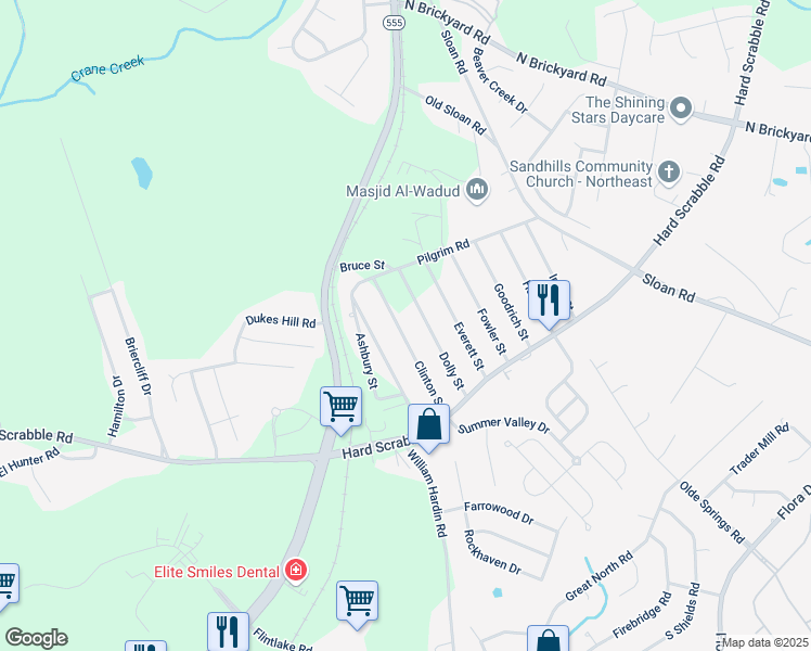 map of restaurants, bars, coffee shops, grocery stores, and more near 300 Clinton Street in Columbia