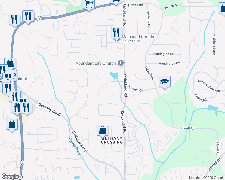 map of restaurants, bars, coffee shops, grocery stores, and more near 1128 Pine Crest Terrace in Alpharetta