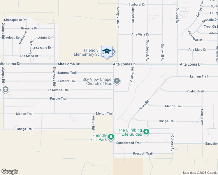 map of restaurants, bars, coffee shops, grocery stores, and more near 7475 Sunny Vista Road in Joshua Tree