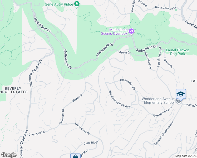 map of restaurants, bars, coffee shops, grocery stores, and more near 2525 Briarcrest Road in Beverly Hills