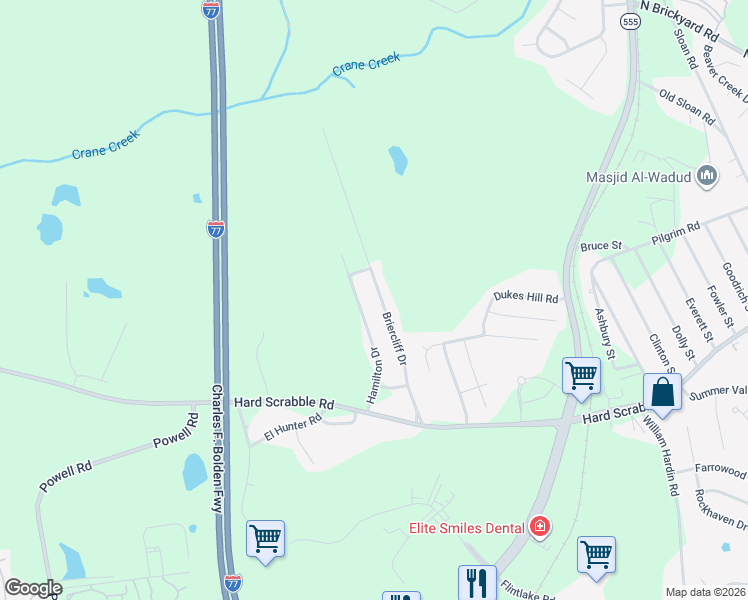 map of restaurants, bars, coffee shops, grocery stores, and more near 316 Briercliff Drive in Columbia