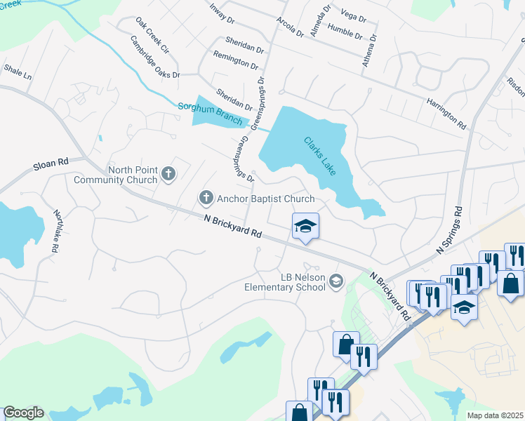 map of restaurants, bars, coffee shops, grocery stores, and more near 128 Valley Springs Road in Columbia