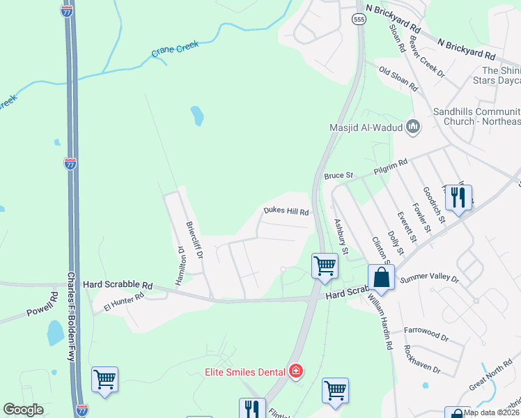 map of restaurants, bars, coffee shops, grocery stores, and more near 430 Dukes Hill Road in Columbia
