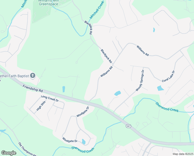 map of restaurants, bars, coffee shops, grocery stores, and more near 7464 Williams Road in Flowery Branch
