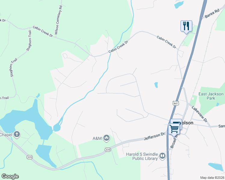 map of restaurants, bars, coffee shops, grocery stores, and more near 260 Pine Ridge Place in Nicholson