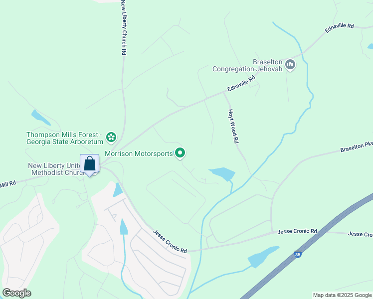 map of restaurants, bars, coffee shops, grocery stores, and more near 213 Fox Creek Drive in Braselton