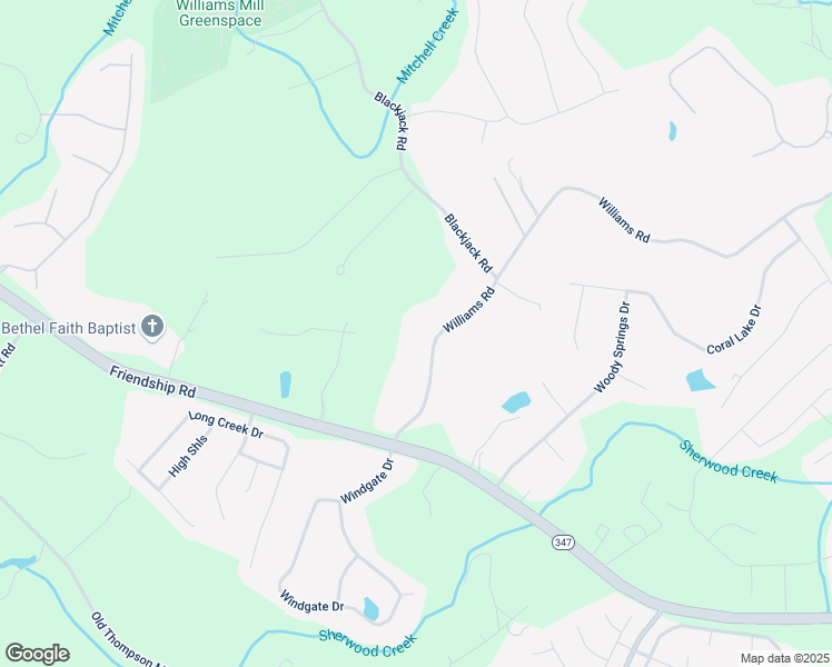 map of restaurants, bars, coffee shops, grocery stores, and more near 7464 Williams Road in Flowery Branch