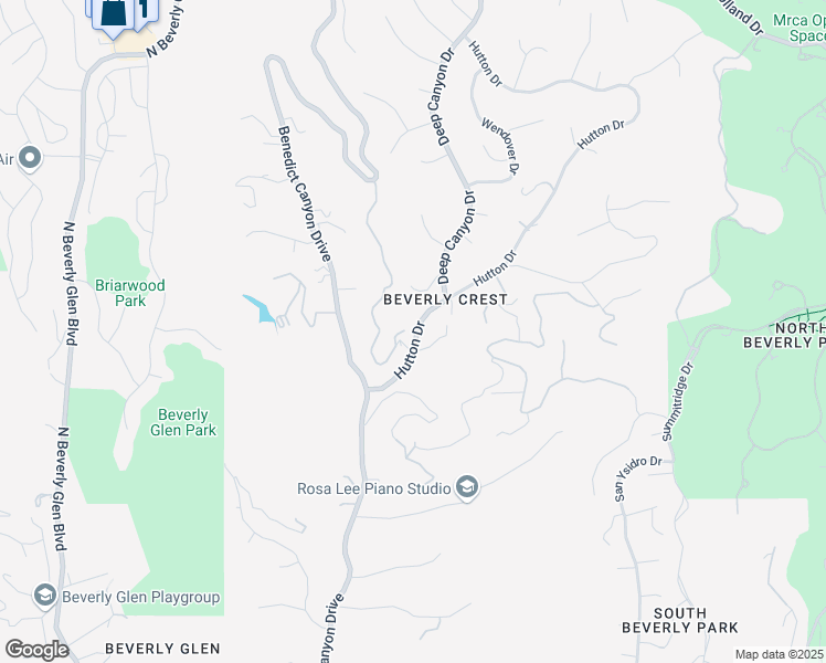 map of restaurants, bars, coffee shops, grocery stores, and more near 2559 Hutton Drive in Beverly Hills