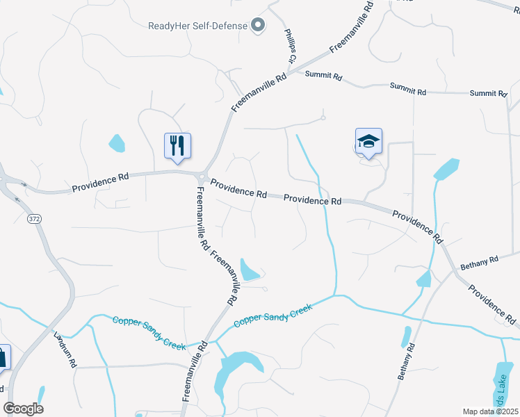 map of restaurants, bars, coffee shops, grocery stores, and more near 410 South Burgess Trail in Alpharetta