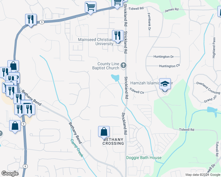 map of restaurants, bars, coffee shops, grocery stores, and more near 1128 Pine Crest Terrace in Alpharetta