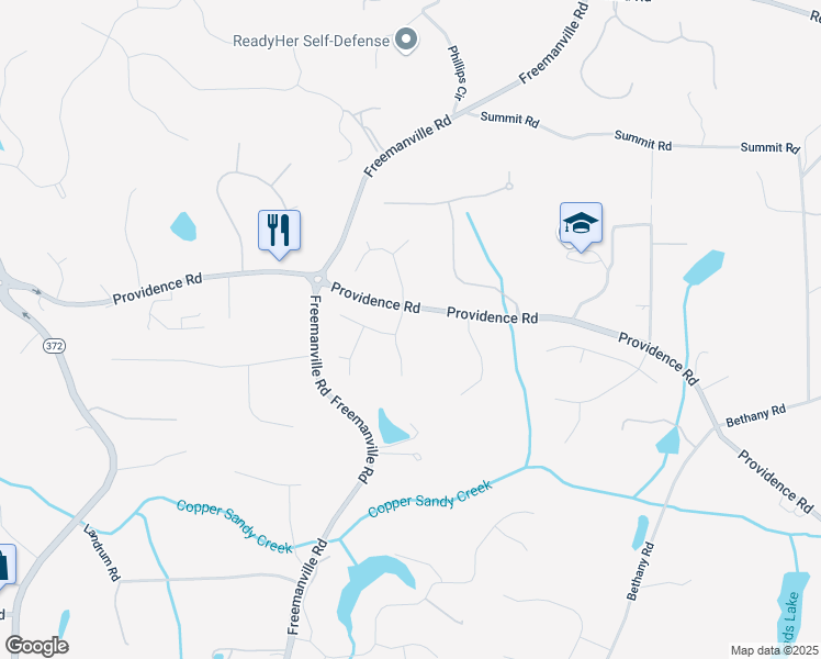map of restaurants, bars, coffee shops, grocery stores, and more near 410 South Burgess Trail in Alpharetta