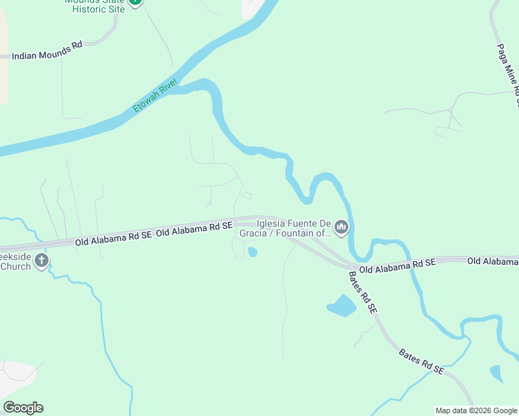 map of restaurants, bars, coffee shops, grocery stores, and more near 3 Settlers Cove in Cartersville