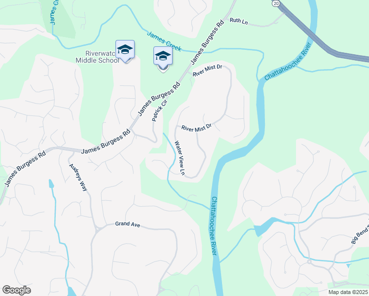 map of restaurants, bars, coffee shops, grocery stores, and more near 1260 Water View Lane in Suwanee