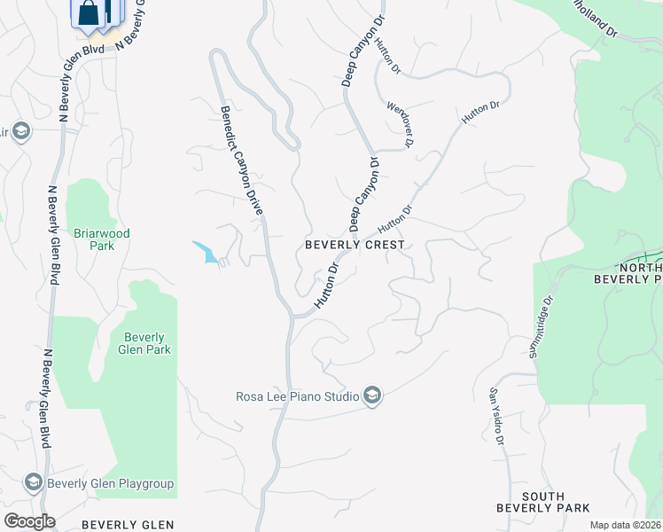 map of restaurants, bars, coffee shops, grocery stores, and more near 2554 Hutton Drive in Beverly Hills