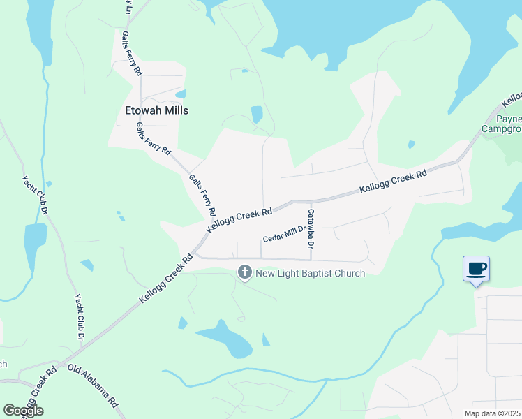 map of restaurants, bars, coffee shops, grocery stores, and more near 7 Yachting Way in Acworth
