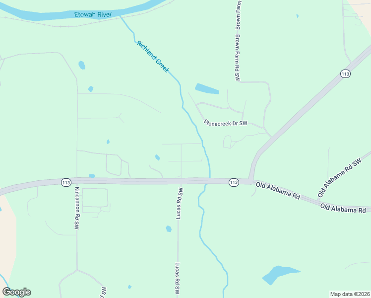 map of restaurants, bars, coffee shops, grocery stores, and more near 48 Richland Drive Southwest in Cartersville