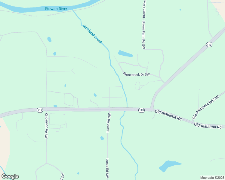 map of restaurants, bars, coffee shops, grocery stores, and more near 48 Richland Drive Southwest in Cartersville
