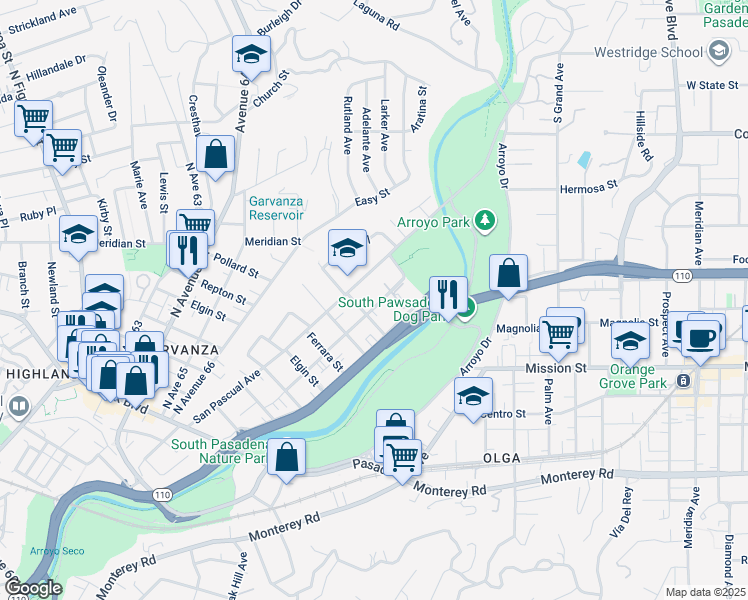 map of restaurants, bars, coffee shops, grocery stores, and more near 817 Chestnut Avenue in Los Angeles