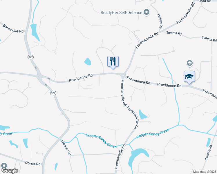 map of restaurants, bars, coffee shops, grocery stores, and more near 14300 Providence Road in Alpharetta