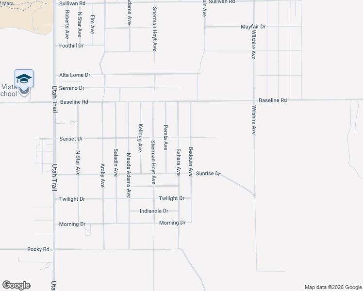 map of restaurants, bars, coffee shops, grocery stores, and more near 7467 Sahara Avenue in Twentynine Palms