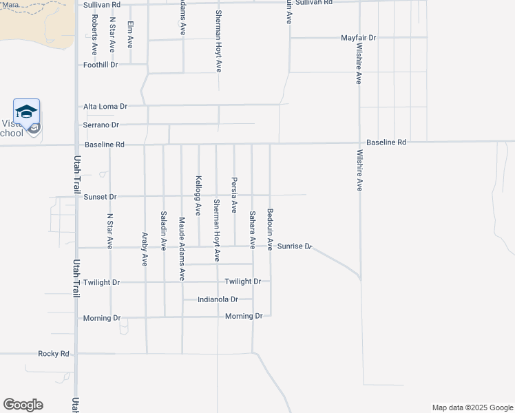 map of restaurants, bars, coffee shops, grocery stores, and more near 7467 Sahara Avenue in Twentynine Palms