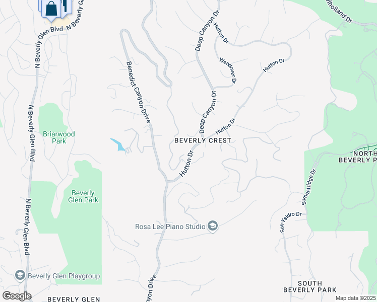 map of restaurants, bars, coffee shops, grocery stores, and more near 2563 Hutton Drive in Beverly Hills