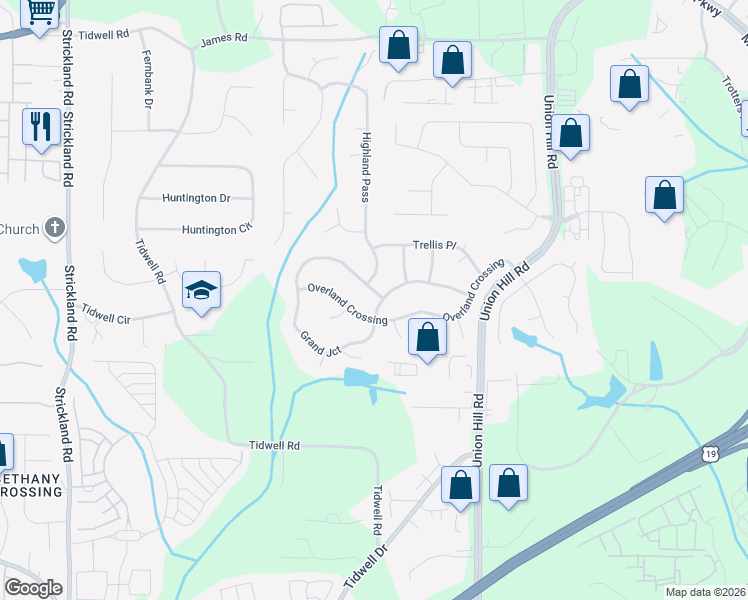 map of restaurants, bars, coffee shops, grocery stores, and more near 2430 Grand Junction in Alpharetta