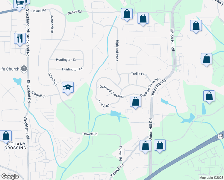 map of restaurants, bars, coffee shops, grocery stores, and more near 1925 Vineyard Court in Alpharetta
