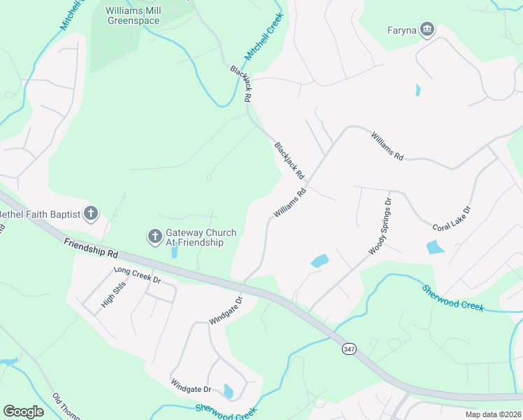 map of restaurants, bars, coffee shops, grocery stores, and more near 7450 Williams Road in Flowery Branch