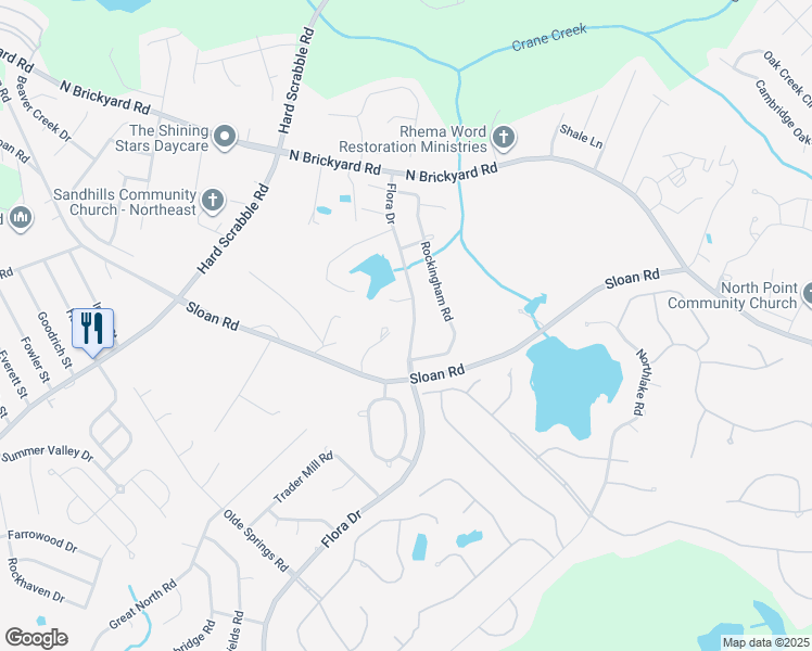 map of restaurants, bars, coffee shops, grocery stores, and more near 18 Flora Circle in Columbia