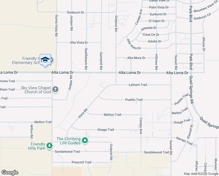 map of restaurants, bars, coffee shops, grocery stores, and more near 61291 Vista Road in Joshua Tree