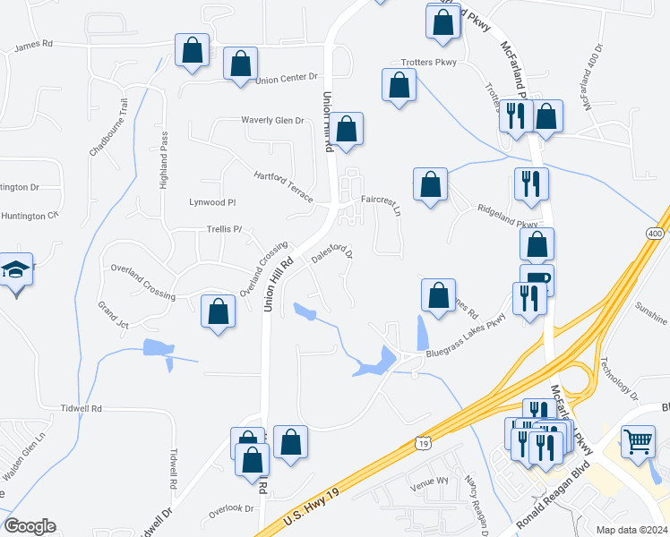 map of restaurants, bars, coffee shops, grocery stores, and more near 1108 Greenvale Court in Alpharetta