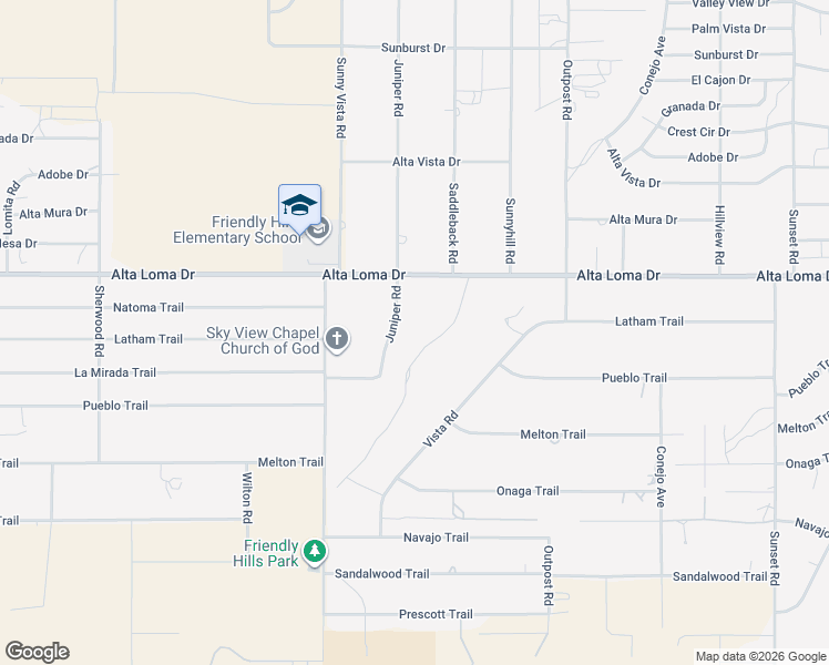map of restaurants, bars, coffee shops, grocery stores, and more near 7423 Juniper Road in Joshua Tree