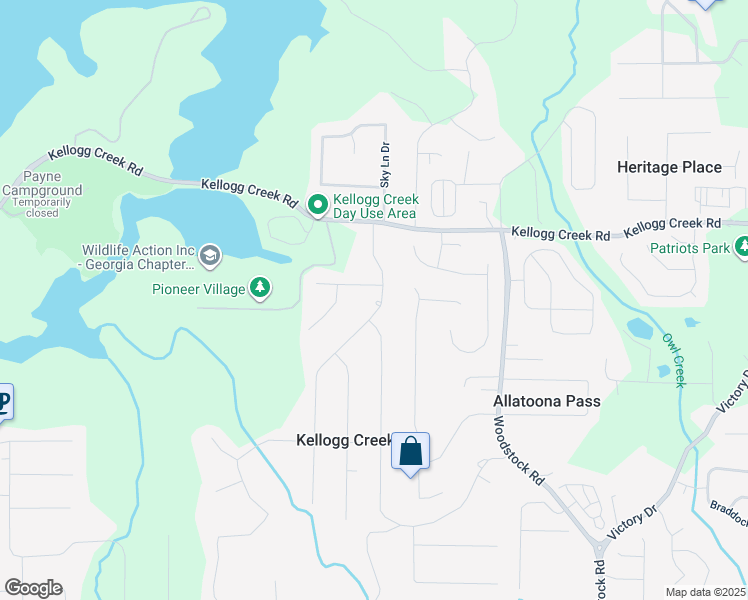map of restaurants, bars, coffee shops, grocery stores, and more near 2010 Cumberland Court in Acworth