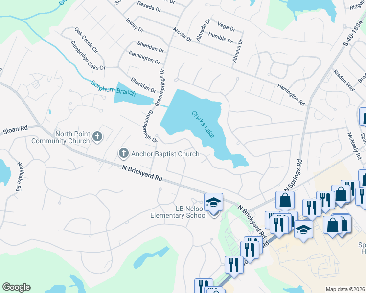 map of restaurants, bars, coffee shops, grocery stores, and more near 104 Valley Springs Road in Columbia