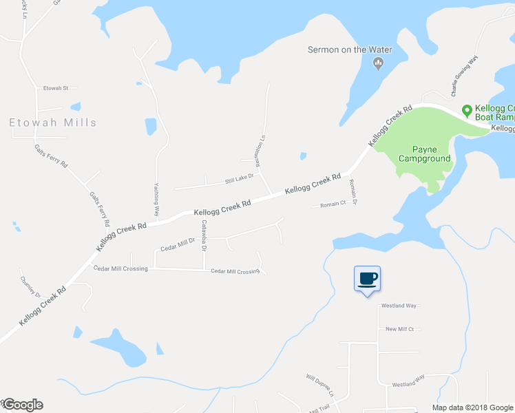 map of restaurants, bars, coffee shops, grocery stores, and more near 2777 Kellogg Creek Road in Acworth