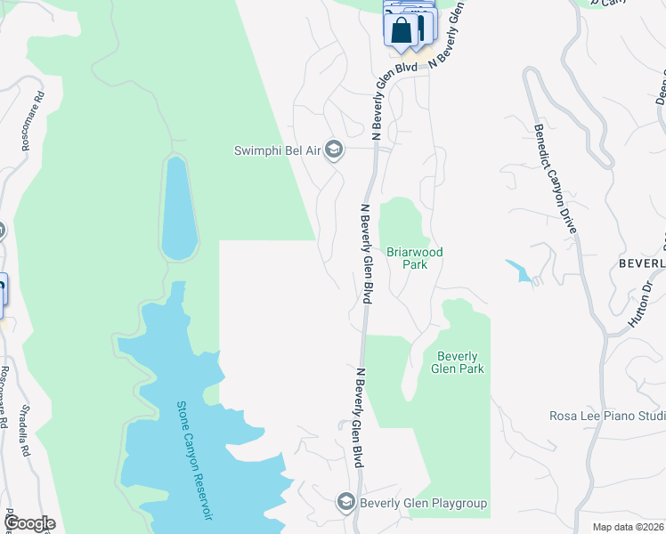 map of restaurants, bars, coffee shops, grocery stores, and more near 2618 Claray Drive in Los Angeles