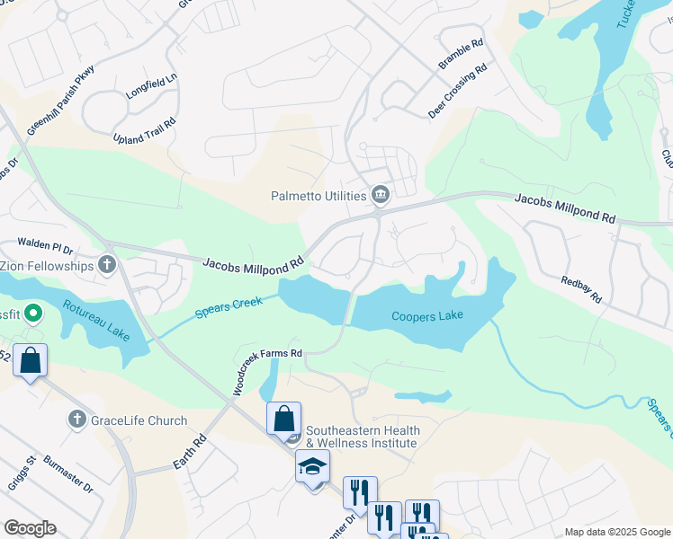 map of restaurants, bars, coffee shops, grocery stores, and more near 627 Beaver Park Drive in Elgin