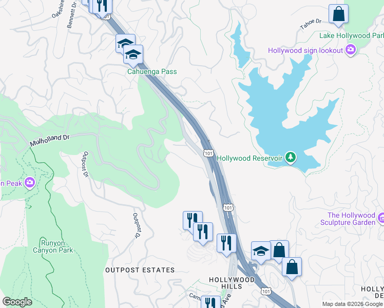 map of restaurants, bars, coffee shops, grocery stores, and more near 2763 Wright Lane in Los Angeles