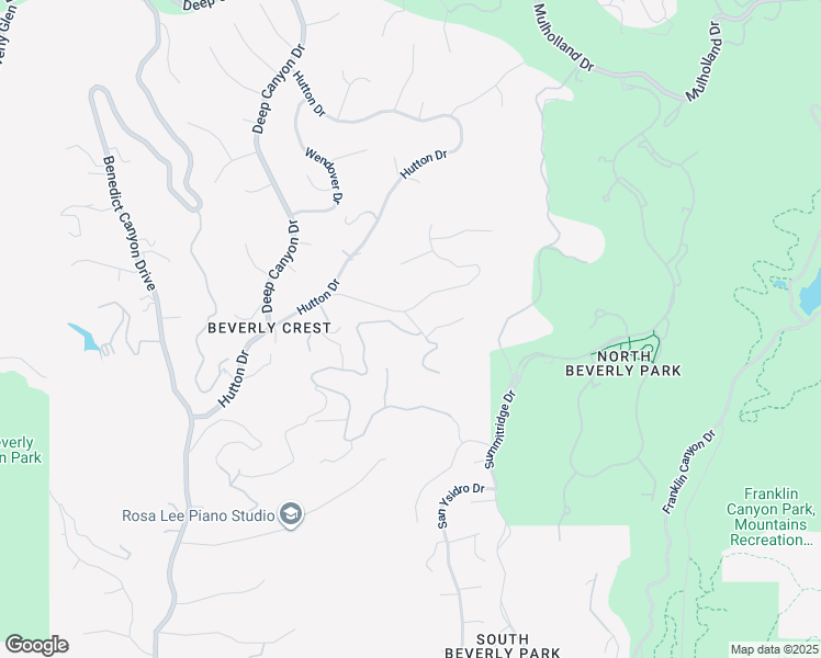 map of restaurants, bars, coffee shops, grocery stores, and more near 9754 Oak Pass Road in Beverly Hills