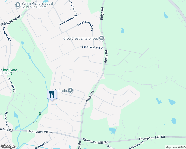 map of restaurants, bars, coffee shops, grocery stores, and more near 3731 Ivy Lawn Drive Northeast in Buford