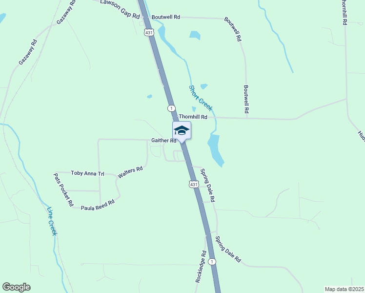 map of restaurants, bars, coffee shops, grocery stores, and more near 8025 U.S. 431 in Boaz