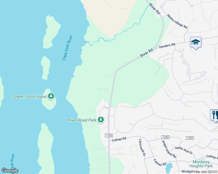 map of restaurants, bars, coffee shops, grocery stores, and more near 110 River Gate Lane in Wilmington