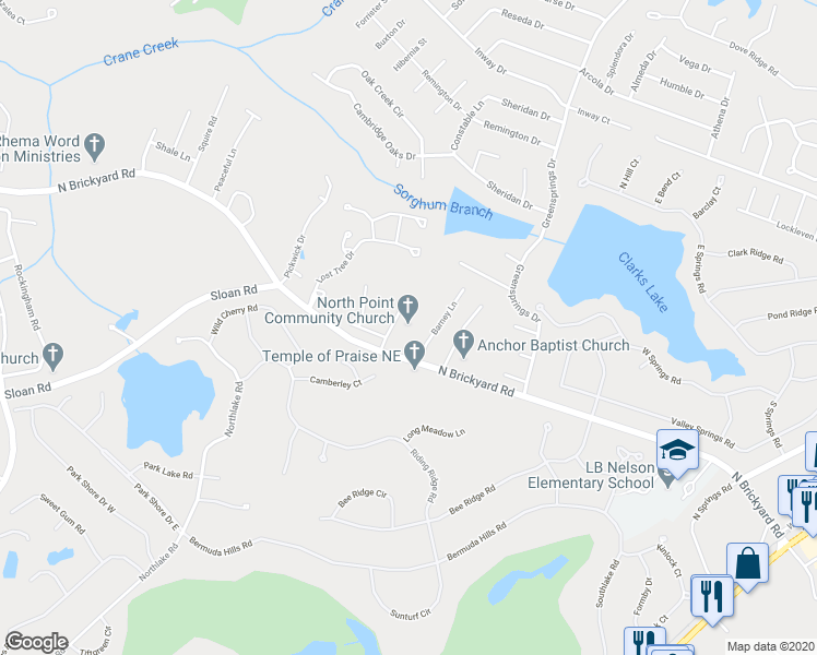 map of restaurants, bars, coffee shops, grocery stores, and more near 132 Beckett Lane in Columbia